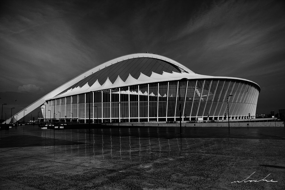 Moses Mabhida Stadium, black and white