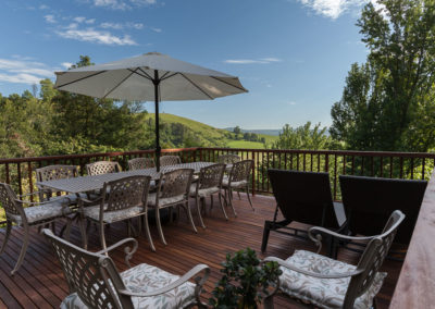 Outdoor sitting area at a bed and breakfast